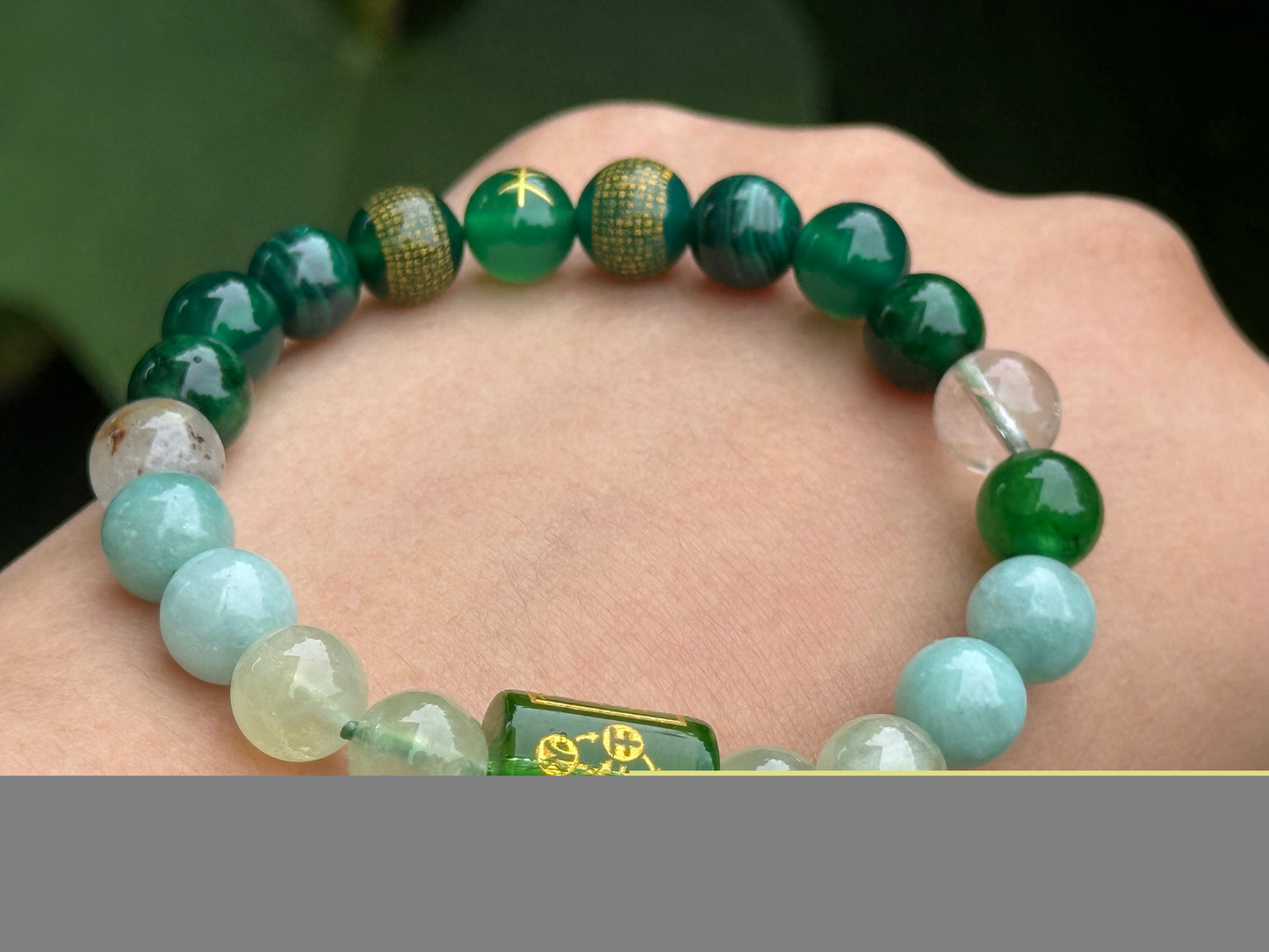✔Pulsera personalizada con elementos de madera de cinco elementos