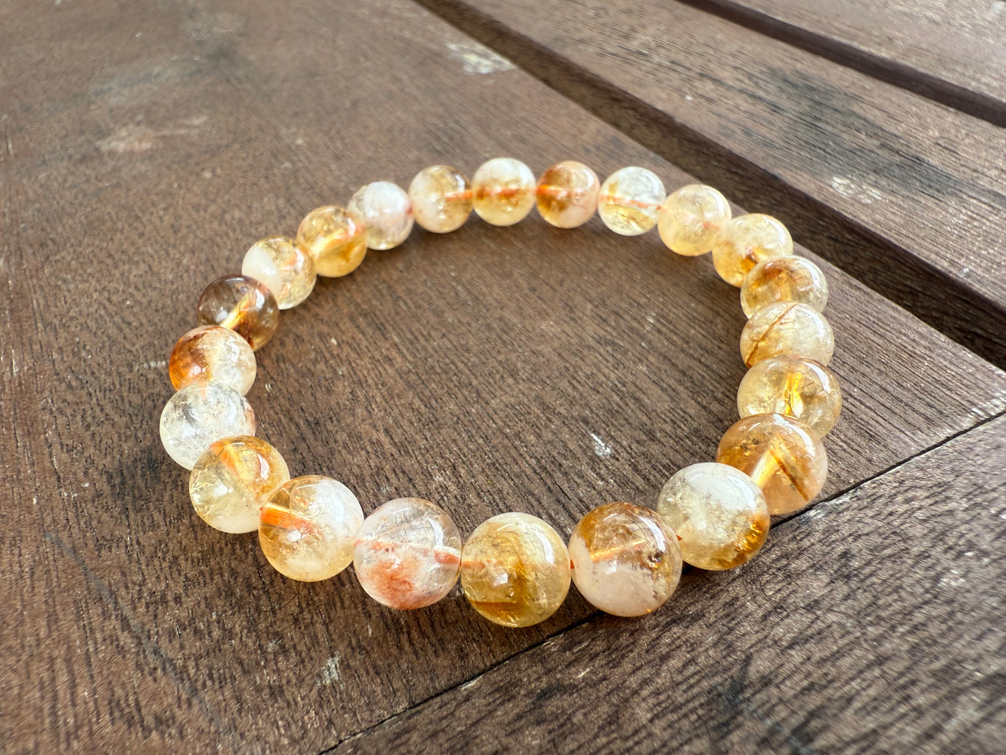 Pulsera de riqueza de cuarzo rutilado dorado natural