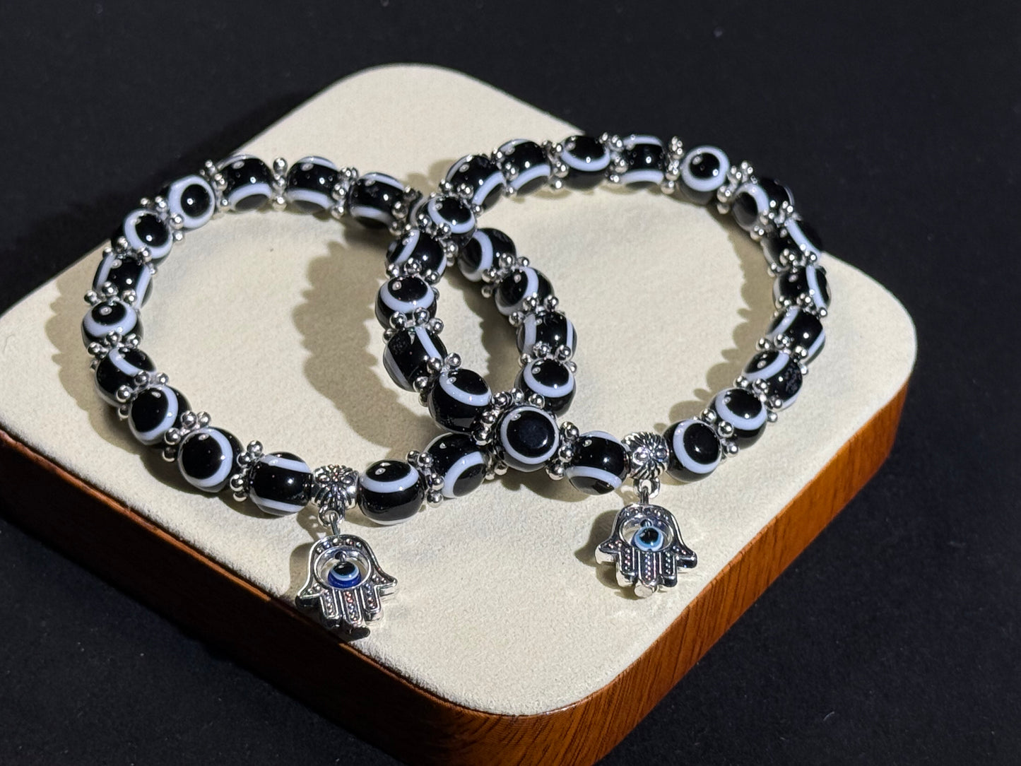 ✔Pulsera de cristal del chakra del ojo negro