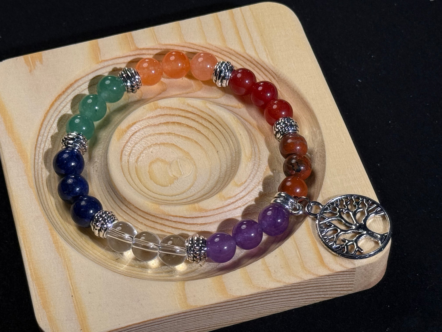 ✔Pulsera de cristal de los siete chakras