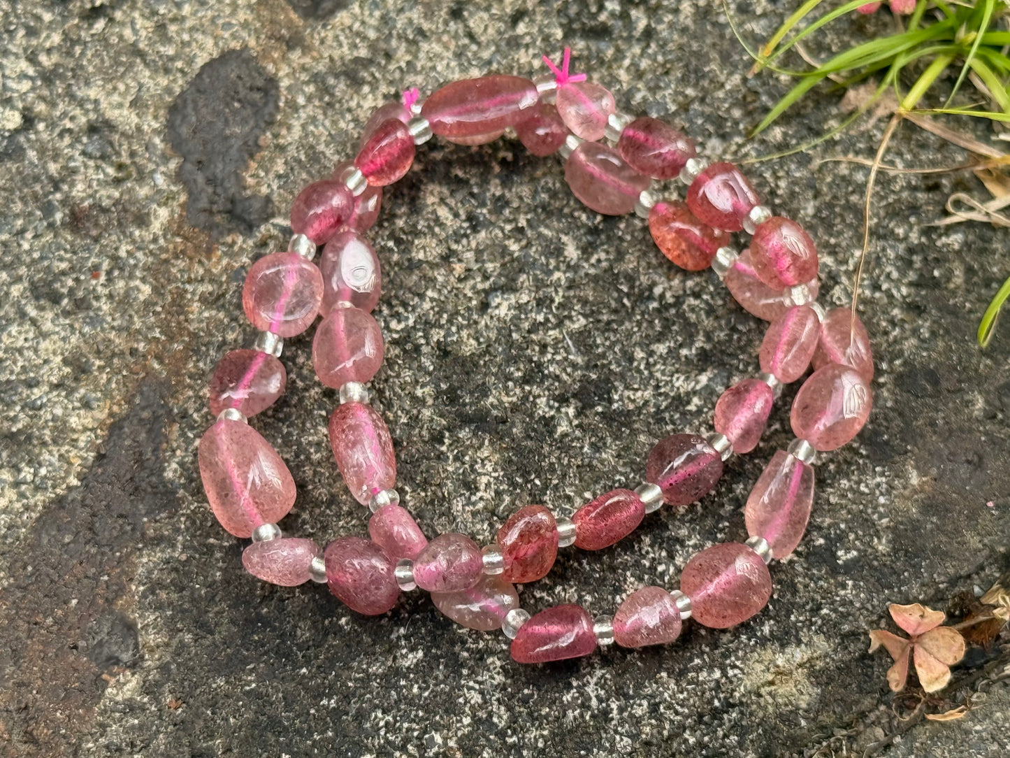 Strawberry Quartz Freeform Bracelet