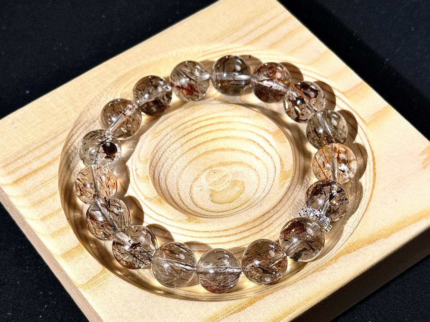 "Divine Clarity" Transparent crystals Golden Rutilated Quartz Bracelet