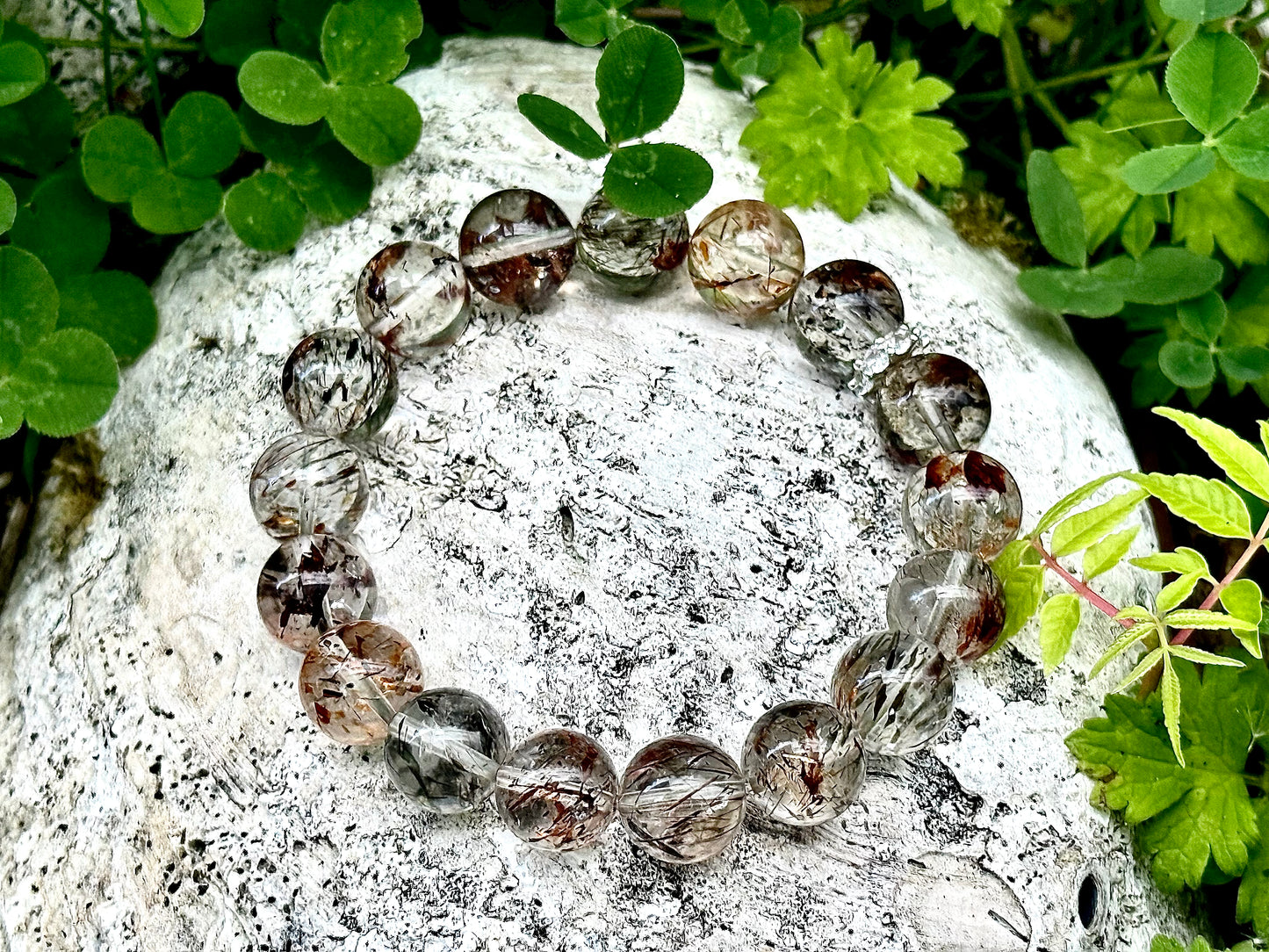 "Divine Clarity" Transparent crystals Golden Rutilated Quartz Bracelet
