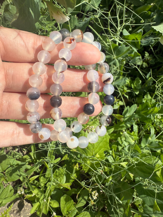 ✔Pulsera de cristal de ágata musgosa negra -9,9