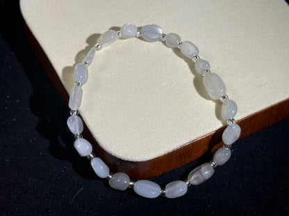 White Moonstone Freeform Bracelet