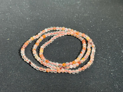 Pulsera multicircular de ágata flor roja