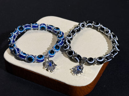 ✔Pulsera de cristal del chakra del ojo azul