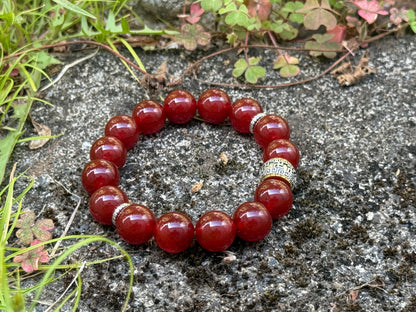 "Blazing Warrior" Deep Red Agate Bracelet