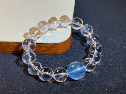 “Ocean Clarity” Clear Quartz & Aquamarine Bracelet