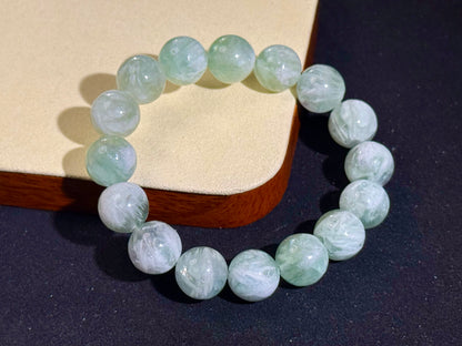 "Celestial Breeze" Green Feather Fluorite Bracelet