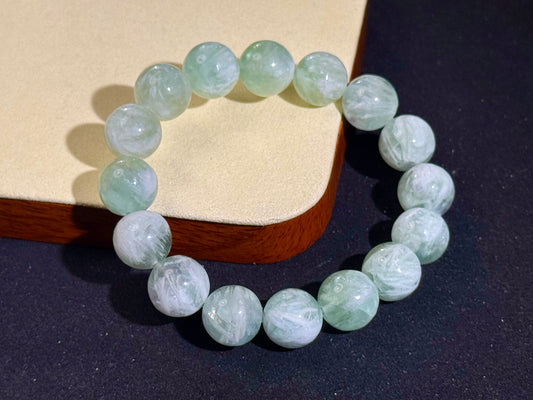 "Celestial Breeze" Green Feather Fluorite Bracelet