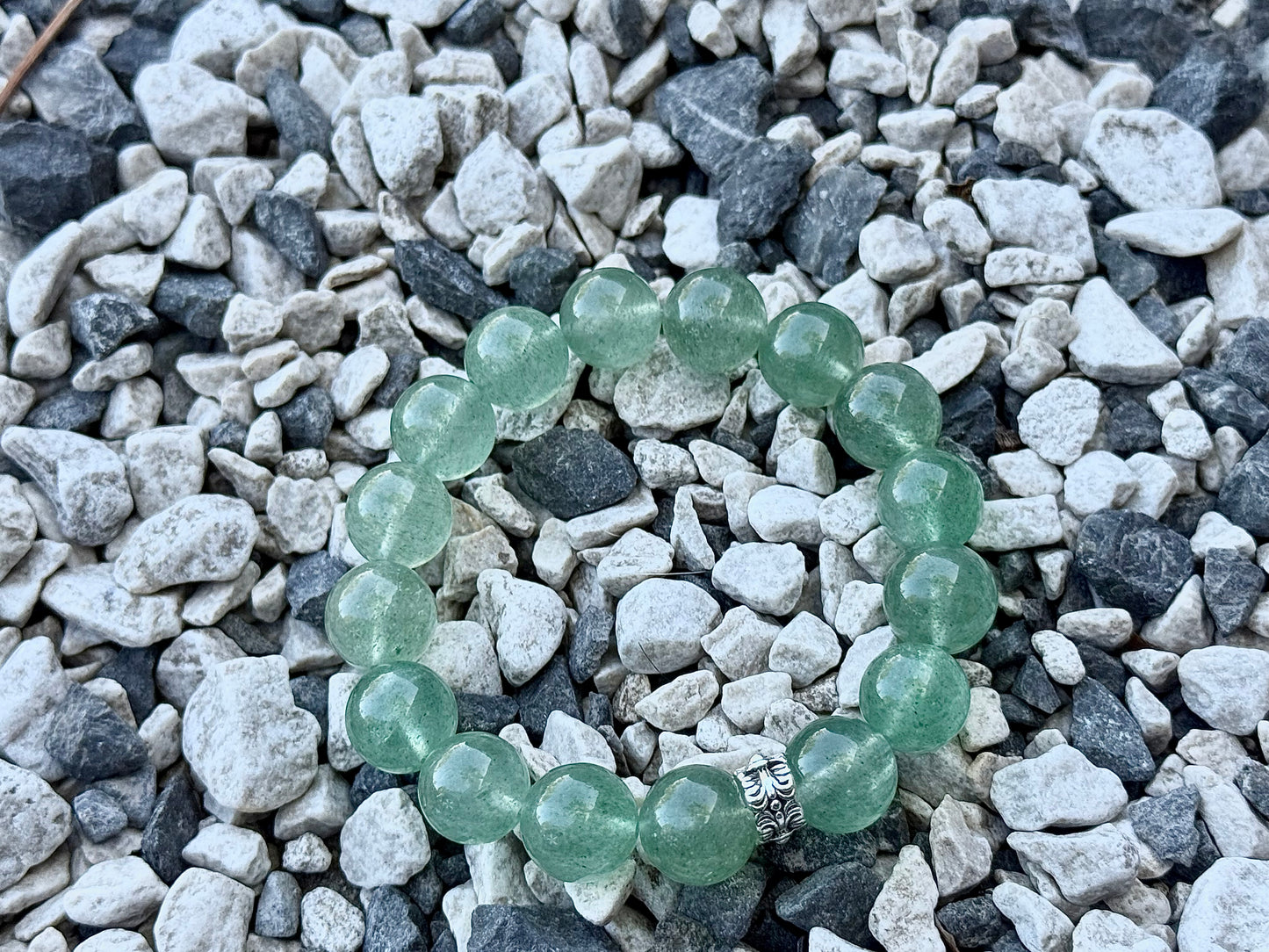 "Emerald Serenity" Green Strawberry Quartz Bracelet