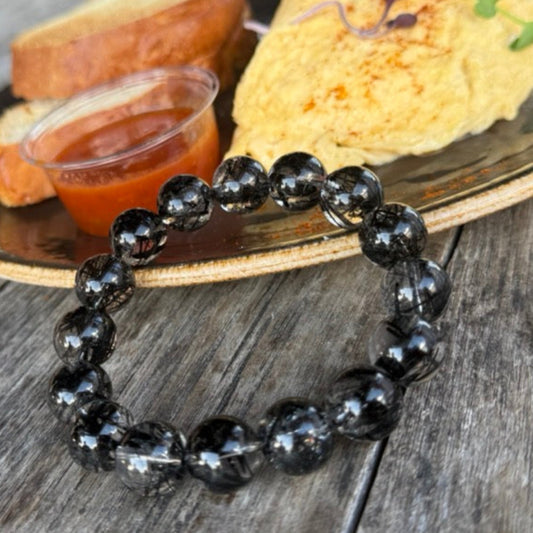 "Shadow Shield" Black Rutilated Quartz Bracelet