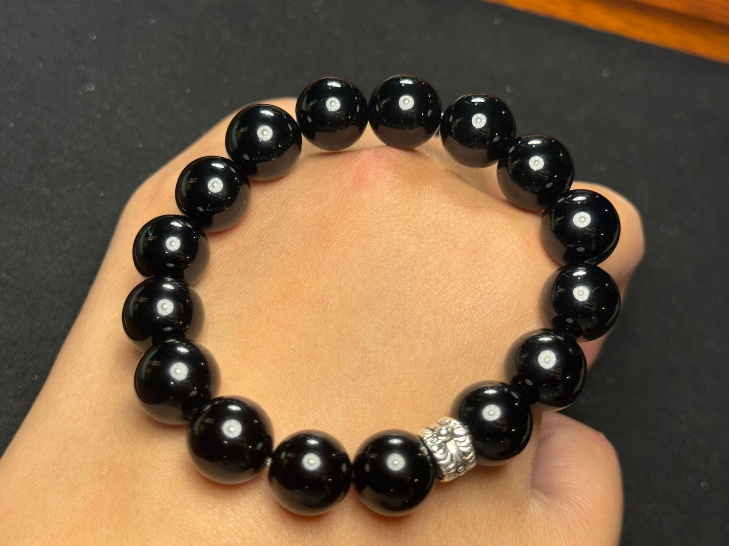 "Shadow Guardian" Black Agate Bracelet