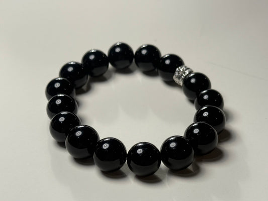 "Shadow Guardian" Black Agate Bracelet