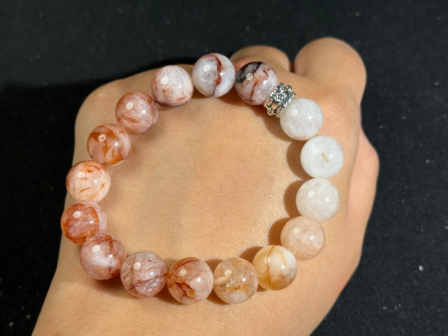"Blush Bloom" Gradient Red Epidote Bracelet