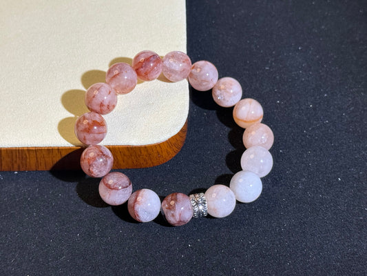 "Blush Bloom" Gradient Red Epidote Bracelet