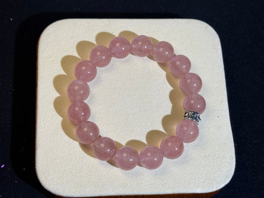 "Blush Harmony" White-Water Strawberry Quartz Bracelet