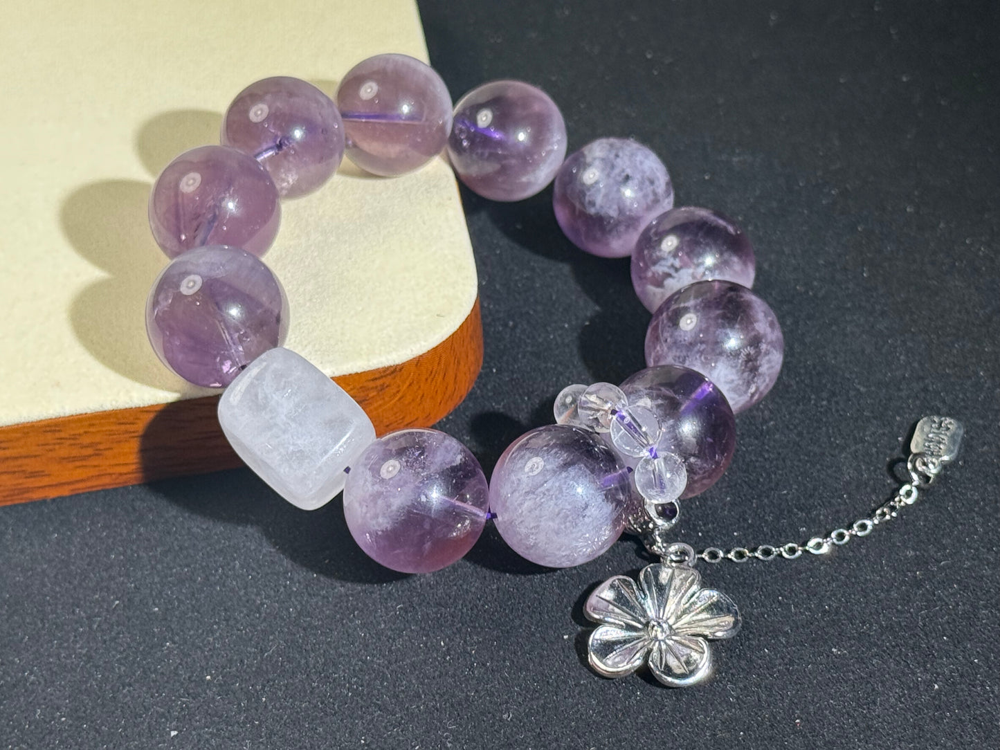 Amethyst Rabbit Hair Crystal Energy Bracelet