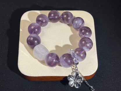 Amethyst Rabbit Hair Crystal Energy Bracelet