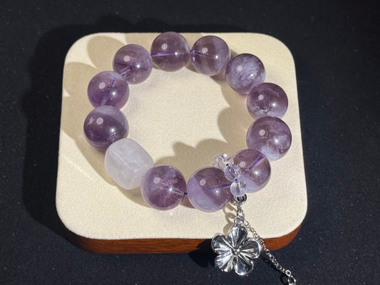 Amethyst Rabbit Hair Crystal Energy Bracelet