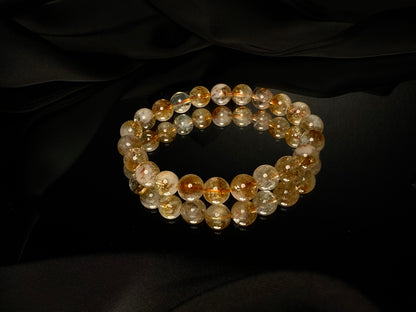 Pulsera de riqueza de cuarzo rutilado dorado natural