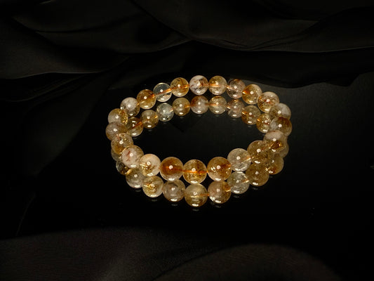 Pulsera de riqueza de cuarzo rutilado dorado natural