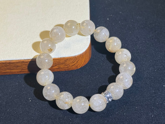 "Golden Radiance" Cotton-Included Golden Rutilated Quartz Bracelet