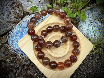 Black Golden Rutilated Quartz Crystals Bracelet