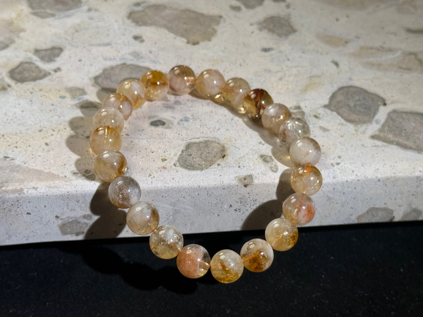 Pulsera de riqueza de cuarzo rutilado dorado natural