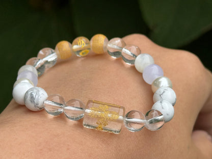 ✔Pulsera de cristal personalizada con energía de metal de cinco elementos