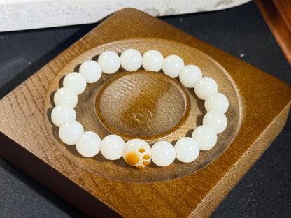 White Jade Bodhi kitten's claw shape Bracelet-9.9