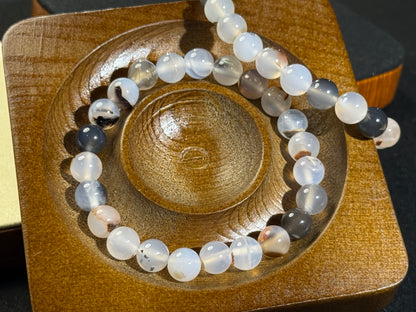 ✔Pulsera de cristal de ágata musgosa negra -9,9