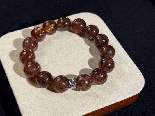 "Shadow Sovereign" Black Golden Rutilated Quartz Bracelet