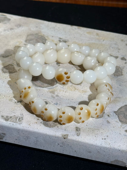 White Jade Bodhi kitten's claw shape Bracelet-9.9