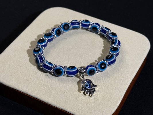 ✔Pulsera de cristal del chakra del ojo azul