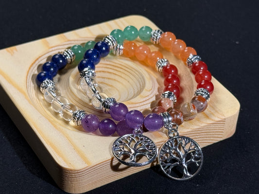 ✔Pulsera de cristal de los siete chakras