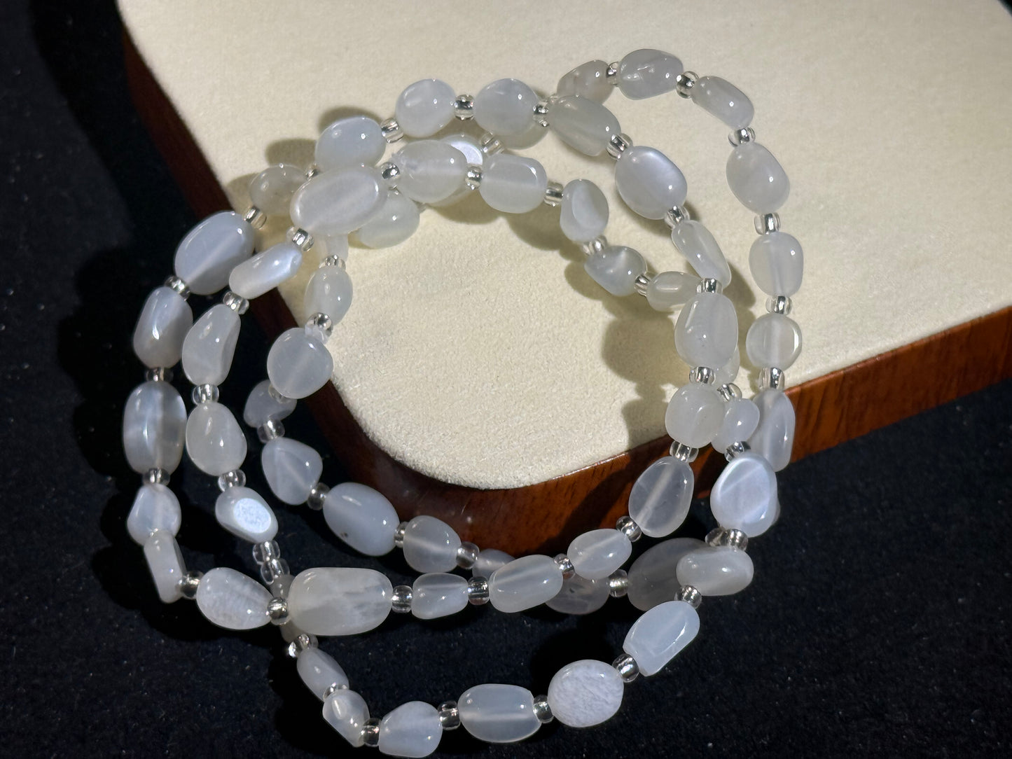 White Moonstone Freeform Bracelet