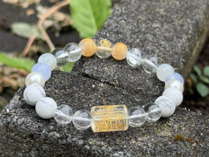 ✔Pulsera de cristal personalizada con energía de metal de cinco elementos
