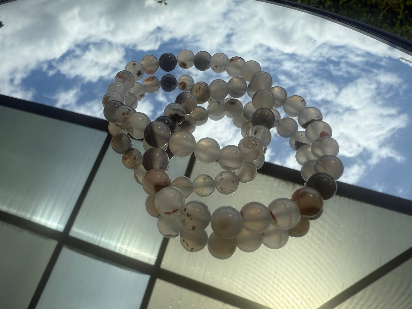 ✔Pulsera de cristal de ágata musgosa negra -9,9