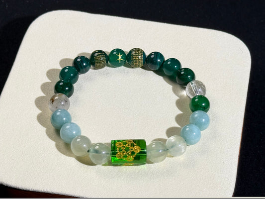 ✔Pulsera personalizada con elementos de madera de cinco elementos